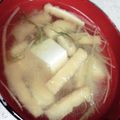 M0E_'s cooksnap of when they made 水菜と油揚げの味噌汁.