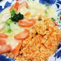 まっしろ白's cooksnap of when they made あざやかニンジンご飯♡.