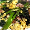 イミテ's cooksnap of when they made 超簡単ほうれん草とベーコン、卵の春色炒め.