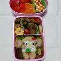 りおん、えれんママ's cooksnap of when they made キャラ弁☆おさるキティ　運動会等に.