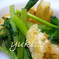 yukiはぴ's cooksnap of when they made ５分料理♫小松菜と油揚げのさっと炒め.