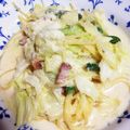 だぶるす♡'s cooksnap of when they made キャベツとベーコンの豆乳スープパスタ.