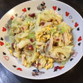 ママちゃんさん2's cooksnap of when they made ゆでキャベツとささみの梅肉和え.