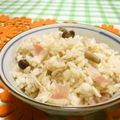 赤い電話's cooksnap of when they made 簡単！絶品！きのことベーコン炊き込みご飯.