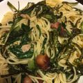 じじばばな私's cooksnap of when they made わさびが利いてる☆春菊とベーコンのパスタ.