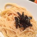 おじゃこむまろん's cooksnap of when they made 麺つゆ明太子パスタ.