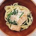 ayuママン's cooksnap of when they made 鮭の豆乳クリームパスタ.