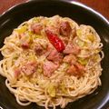 よよっち♪'s cooksnap of when they made お手軽ひとりﾗﾝﾁ♡焼き鶏長ねぎﾊﾟｽﾀ.