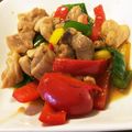 いずみこ's cooksnap of when they made 鶏肉のピリ辛炒め　パプリカでカラフル.