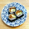 YUZVIO's cooksnap of when they made ゆかりご飯で♡納豆きゅうりチーズ巻き寿司.