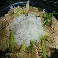 kazooco's cooksnap of when they made 男子ごはん的鶏ごまみぞれ鍋ネギ多めで.