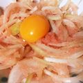 ゆりはるぽん's cooksnap of when they made 新玉ねぎの明太子ユッケ風.