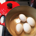 レイミK's cooksnap of when they made ルクルーゼで簡単ゆで卵.