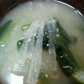 かぴーな's cooksnap of when they made 朝食　小松菜と　大根の味噌汁.