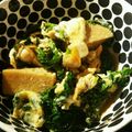 akiたんたん's cooksnap of when they made 菜花とアサリ、高野豆腐の卵とじ.
