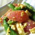 maruru-nn's cooksnap of when they made スナップえんどうとトマトのにんにく炒め.