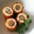 ララうさぎ's cooksnap of when they made 竹輪で！ごぼうの肉巻き風♡.