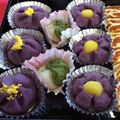 N・ishi's cooksnap of when they made ＊紫芋きんとんのお花＊.