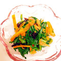 せいもも's cooksnap of when they made 貧血予防！春菊と人参とキクラゲのゴマ和え.