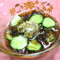 さとみわ's cooksnap of when they made **きゅうりともずくのねぎ塩山椒あえ**.
