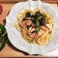 chimakoo's cooksnap of when they made ほうれん草とベーコンの和風パスタ.