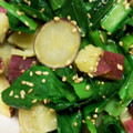 ぽんたくん♪'s cooksnap of when they made さつま芋と小松菜の胡麻和え【減塩食】.