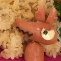 sayogon's cooksnap of when they made 簡単キャラ弁おかず：おおかみ.