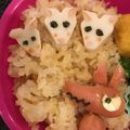 sayogon's cooksnap of when they made 簡単キャラ弁✿はんぺんで子ヤギちゃん.