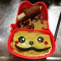 ミラゴン's cooksnap of when they made 顔だけピカチュウオムライス☆キャラ弁.