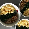 とろく's cooksnap of when they made 簡単！鶏そぼろ 三色丼.