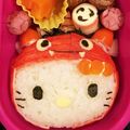 sayogon's cooksnap of when they made キャラ弁☆節分鬼キティちゃんの全身立体弁.