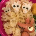sayogon's cooksnap of when they made 簡単キャラ弁✿はんぺんで子ヤギちゃん.