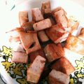 Jyohana's cooksnap of when they made 簡単♪厚切りハムのコロコロにんにく焼き.
