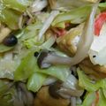 ヤマミポ's cooksnap of when they made 厚揚とキャベツと茸とカニカマのオイマヨ炒.