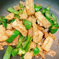 杏's cooksnap of when they made ♪ピーマンと油揚げのめんつゆ炒め♪.