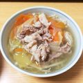 クックR7L2FP☆'s cooksnap of when they made 〆は卵スープ♫ 野菜たっぷり豚しゃぶ鍋.