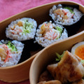 leaf0811's cooksnap of when they made ～余ったおかずで～　簡単巻き寿司.