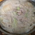 しおにゃんにゃん's cooksnap of when they made 一人ごま豆乳鍋+豆乳チーズおじや（シメ）.