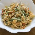 iketa's cooksnap of when they made 豆苗とさきいかの卵炒め.