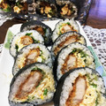 作って食べるの大好き's cooksnap of when they made 酢飯いらずのとんかつ巻き寿司.