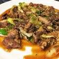 zhlovesck's cooksnap of when they made ラム肉とねぎの味噌炒め.