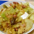 R7NDXX's cooksnap of when they made 麺つゆだけ⁈キャベツとベーコン炒め煮.