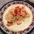 うさしちゃん's cooksnap of when they made ✿絶品サーモンとイクラのクリームパスタ✿.