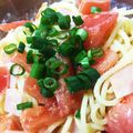 ジヨンジ's cooksnap of when they made 混ぜるだけ♪トマトとゴマの冷製パスタ.