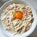 あやたかごはん's cooksnap of when they made 一人分 味噌カルボナーラうどん.