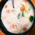 Toriiiiii's cooksnap of when they made ヘルシーホワイトソースで　鮭のシチュウ.