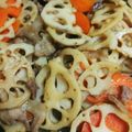 mush2010's cooksnap of when they made 蓮根と豚肉の甘辛炒め.