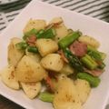 しーちきん♡'s cooksnap of when they made 簡単！アスパラ♥ポテトdeベーコン炒め.