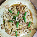SoMiNemama's cooksnap of when they made 豚バラと蓮根の甘辛炒め♪.