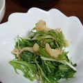 nob06usa's cooksnap of when they made シャキシャキ水菜と鶏皮の胡麻ポン和え.